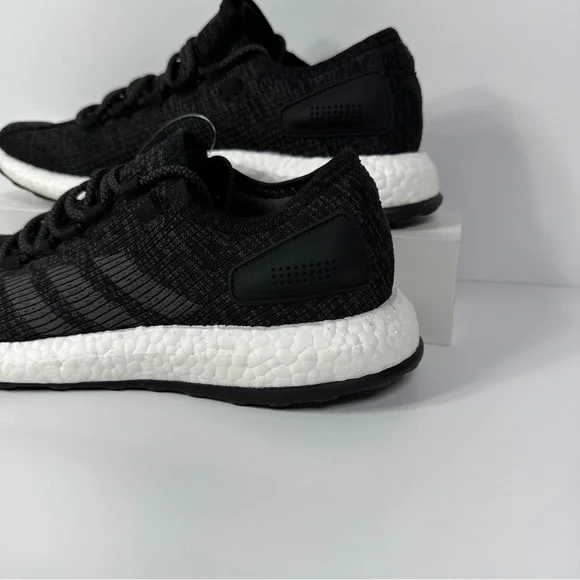 ADIDAS PUREBOOST CORE BLACK MENS RUNNING SHOES SIZE 9.5 PRIMEKNIT GRAY WHITE NEW
